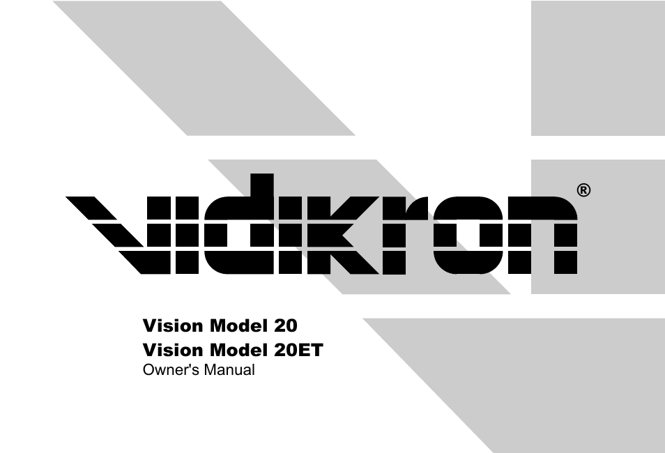 Vidikron Vision 20 User Manual | 52 pages