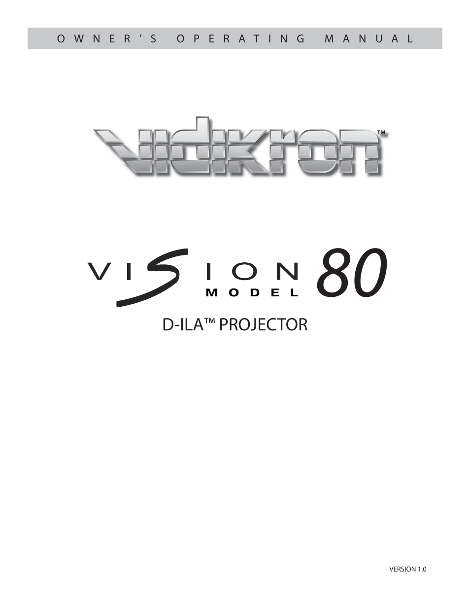 Vidikron 80 User Manual | 40 pages