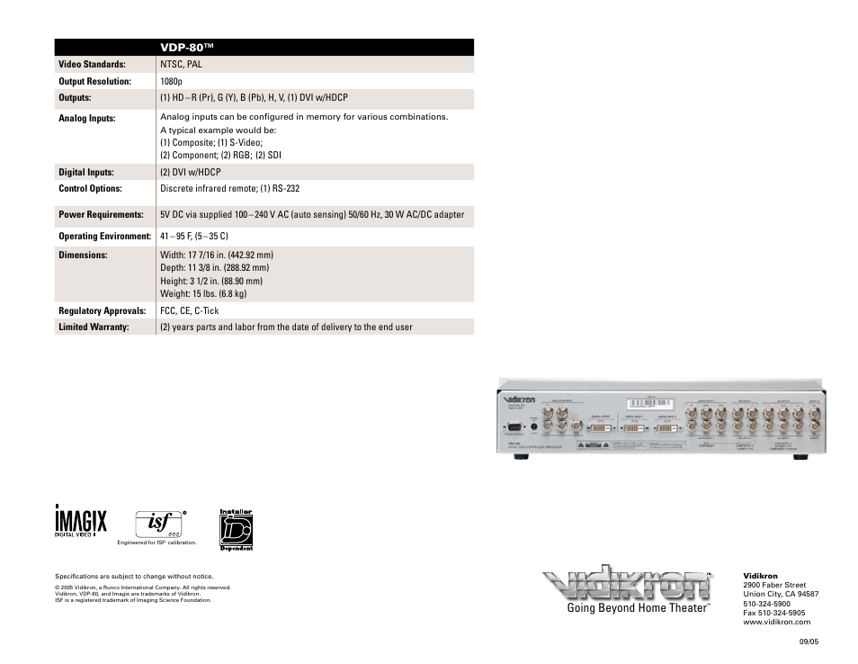 Going beyond home theater | Vidikron Video Controller/Processor VDP-80 User Manual | Page 2 / 2