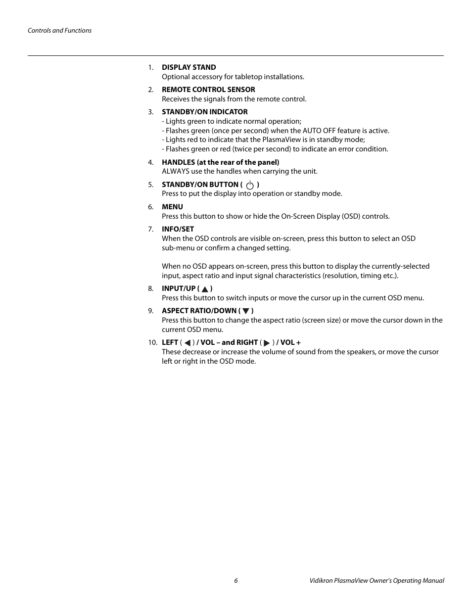 Pre l iminar y | Vidikron VP-6000a User Manual | Page 16 / 84