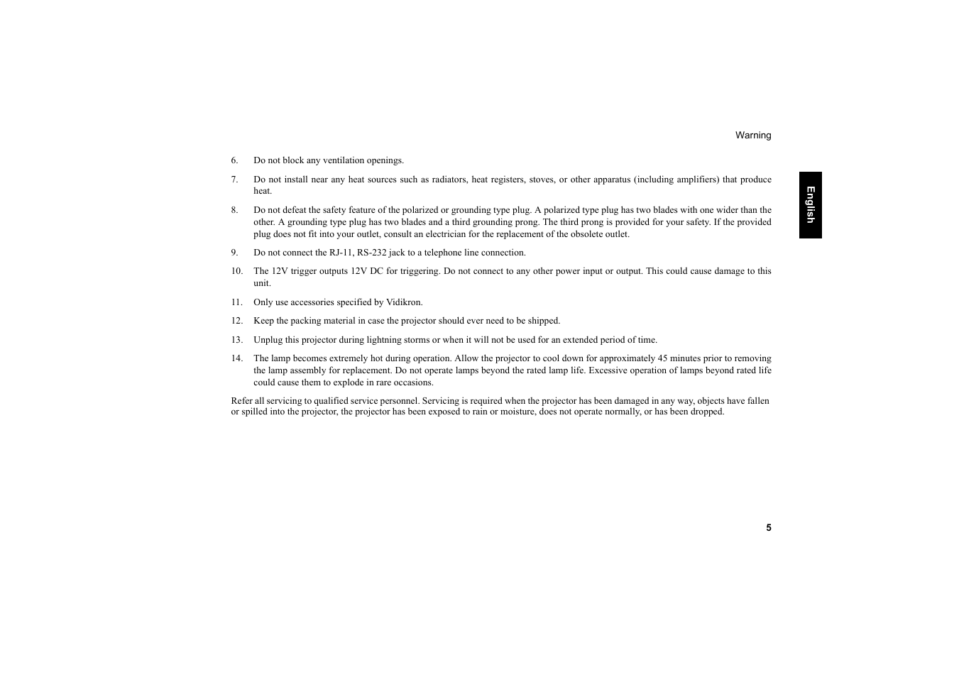 Vidikron 40 40ET User Manual | Page 6 / 52