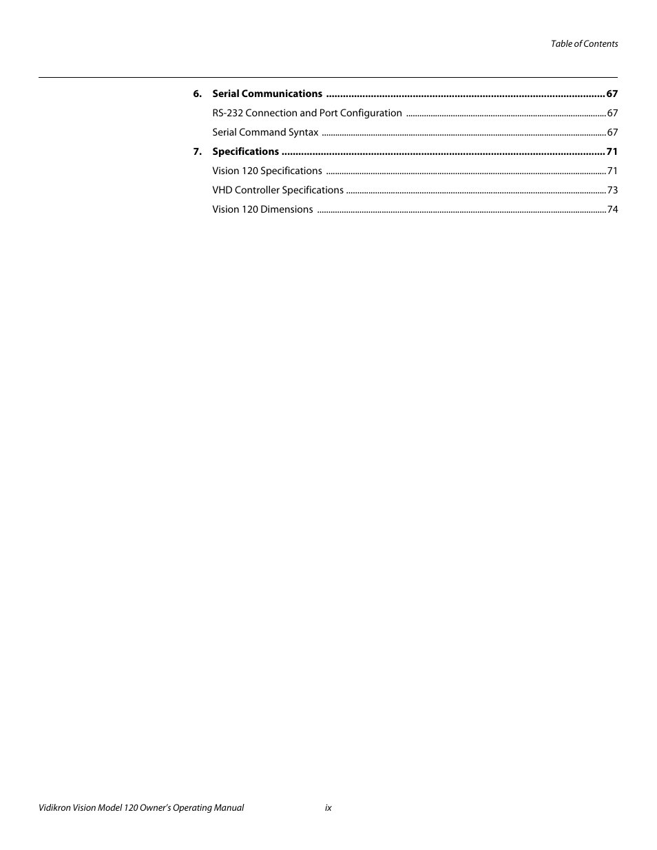 Pre l iminar y | Vidikron Vision v120 User Manual | Page 9 / 88