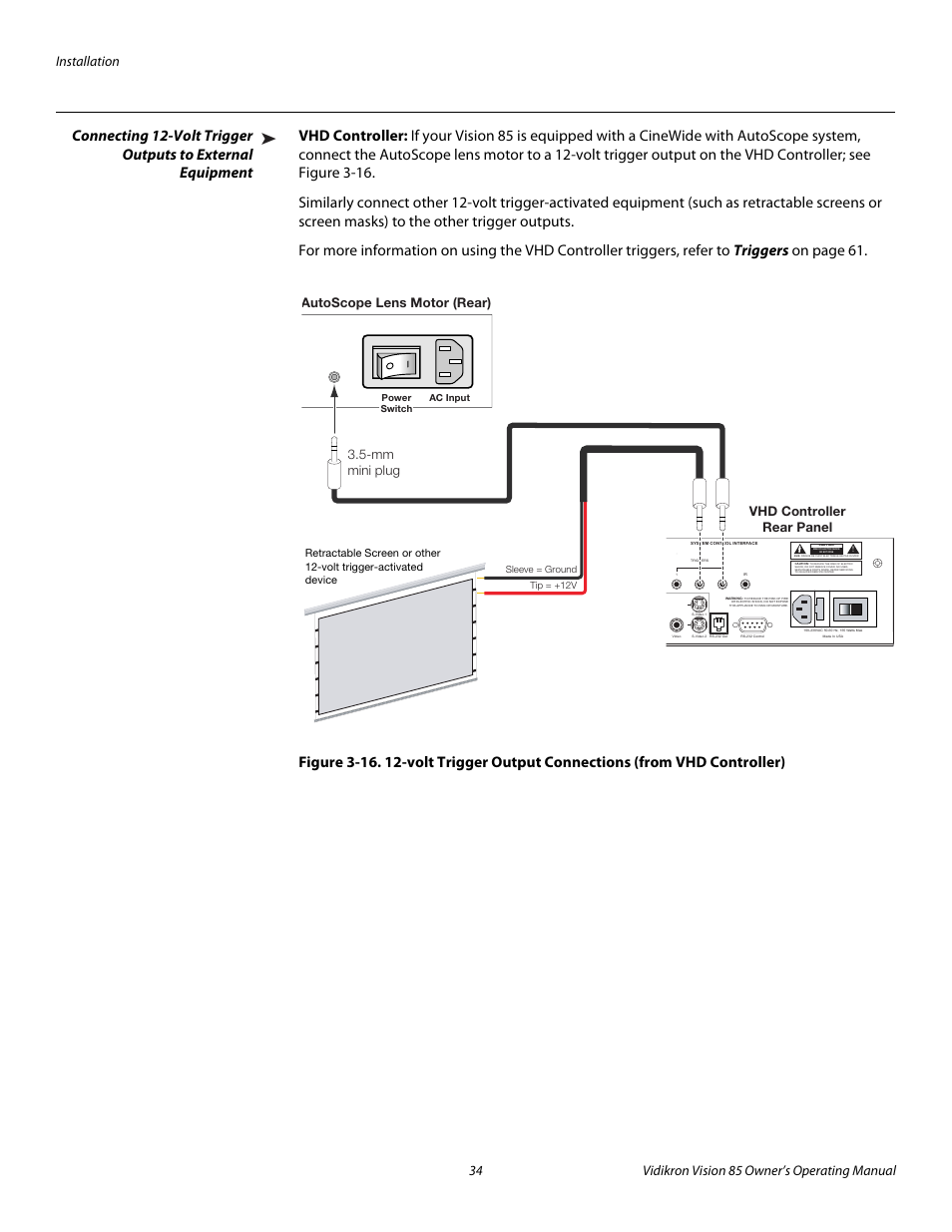 Vhd controller, Pre l iminar y | Vidikron Vision Model 85 User Manual | Page 46 / 100