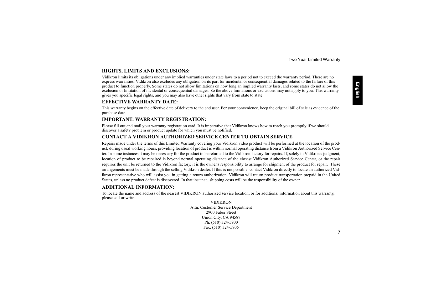 Vidikron 20ET User Manual | Page 8 / 52