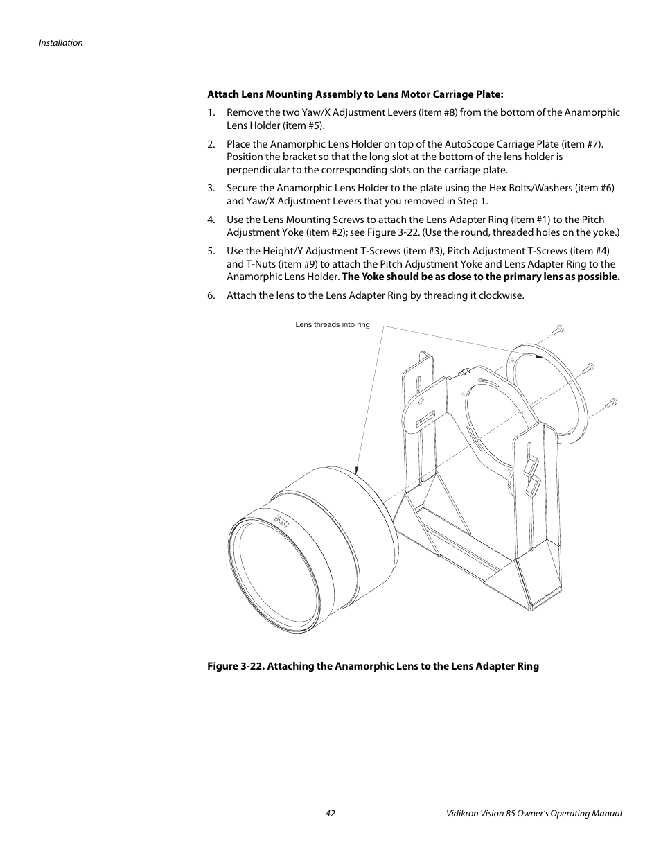 Pre l iminar y | Vidikron 85 User Manual | Page 54 / 100