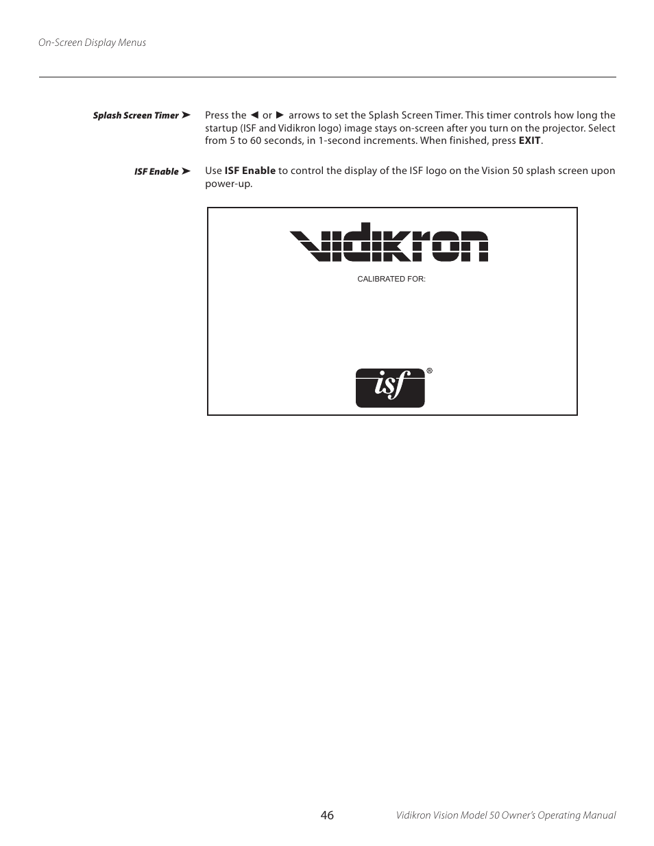 Vidikron VERSION 50 User Manual | Page 46 / 58