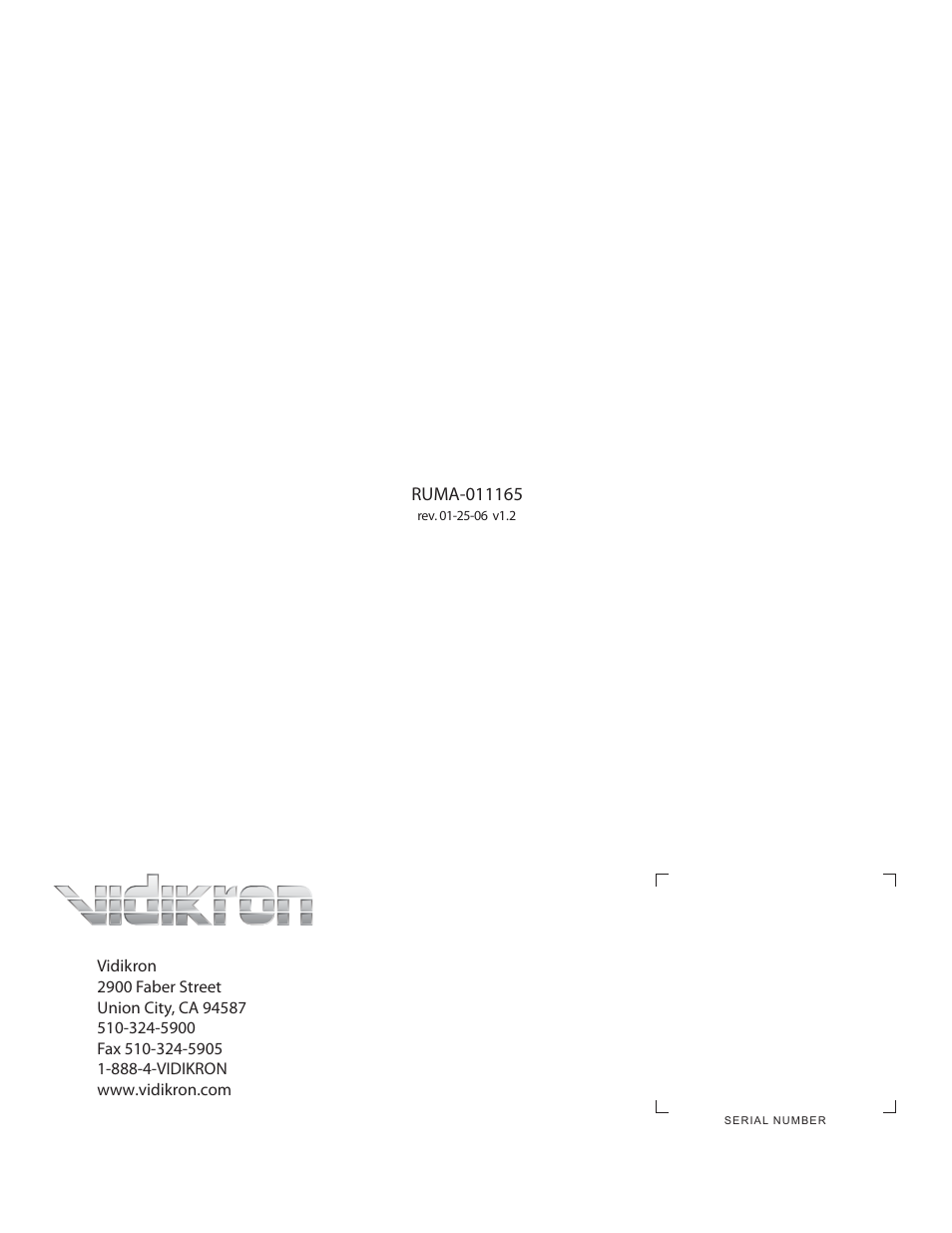 Vidikron VL-37 User Manual | Page 66 / 66
