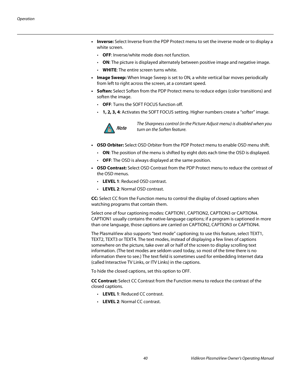 Cc contrast, Pre l iminar y | Vidikron VP-5000 User Manual | Page 50 / 70