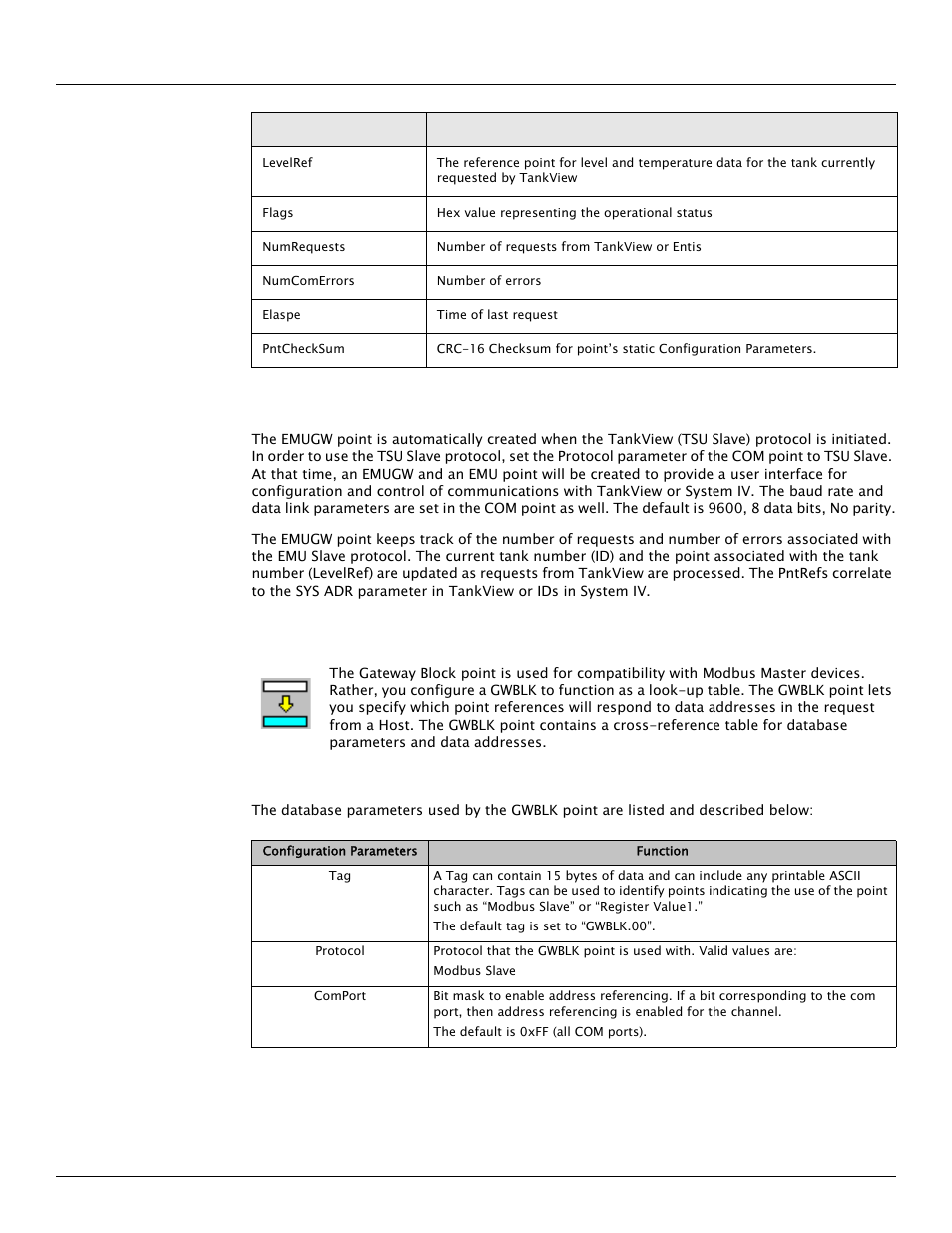 6 gateway block (gwblk) | Varec TankGate Interface 8315 Series User Manual | Page 44 / 110
