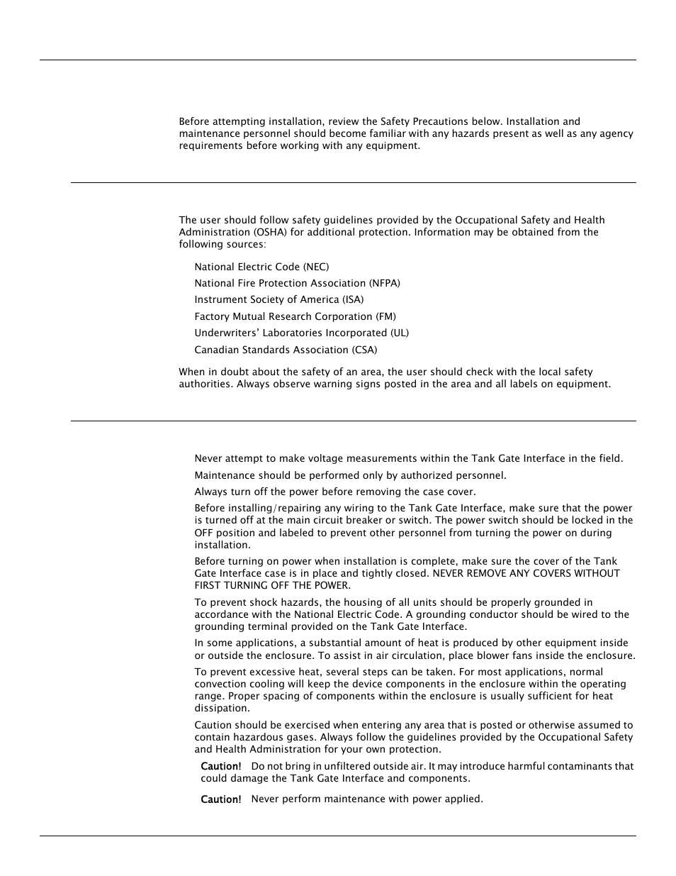 6 installation, 1 general safety guidelines, 2 installation safety guidelines | Installation | Varec TankGate Interface 8315 Series User Manual | Page 71 / 110