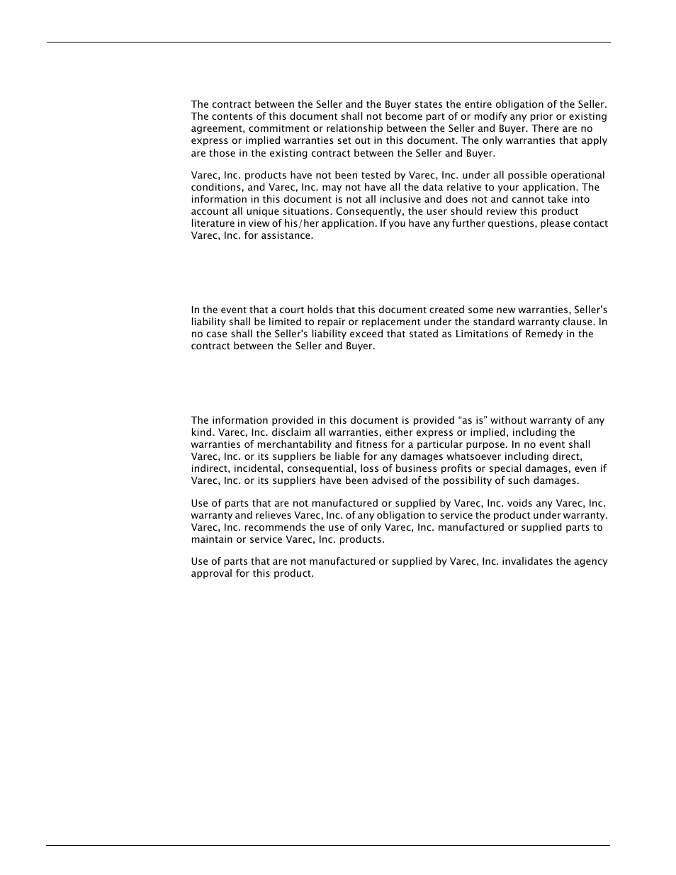 Disclaimer of warranties, Limitations of seller's liability, Terms of use | Varec 4532 User Manual | Page 4 / 70