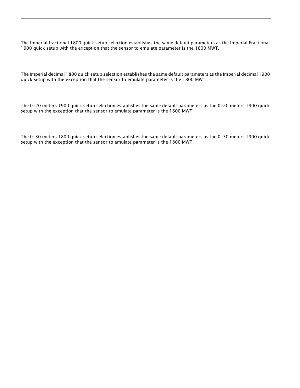 20 meters 1800 series transmitter quick setup, 30 meters 1800 series transmitter quick setup | Varec 4000 User Manual | Page 34 / 78