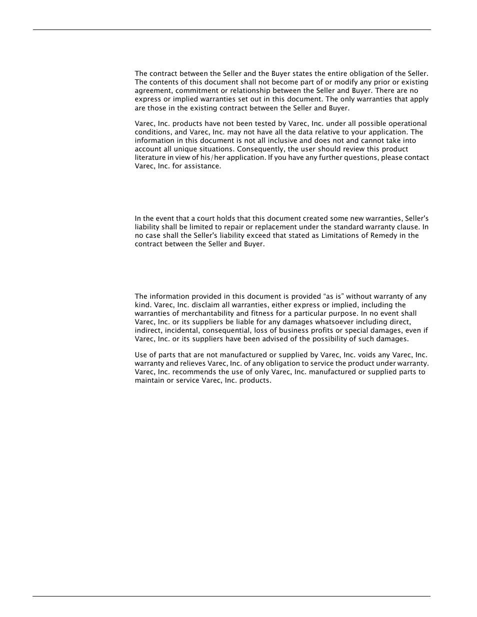 Disclaimer of warranties, Limitations of seller's liability, Terms of use | Varec 4000 User Manual | Page 4 / 78