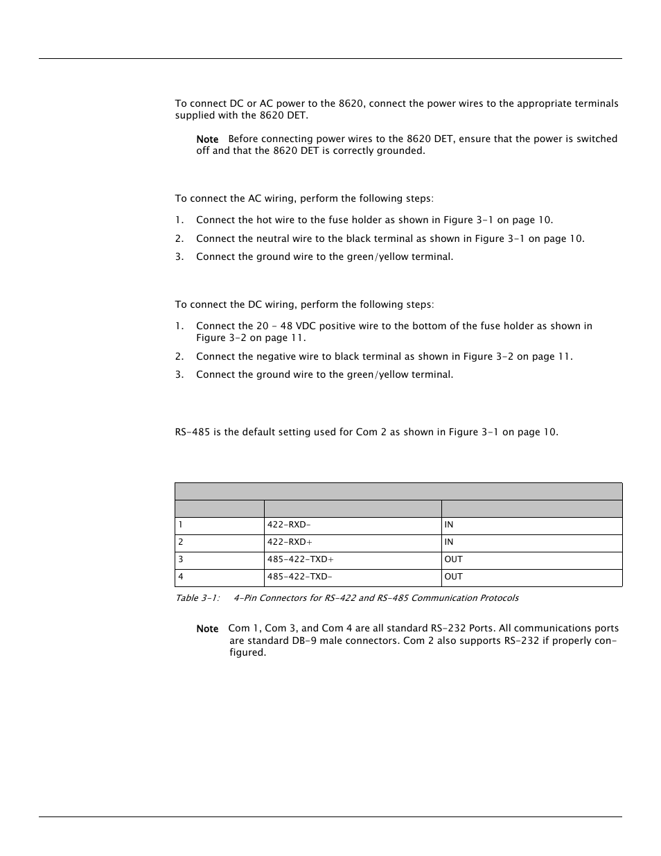 1 power, 2 communications | Varec Driver Entry Terminal 8620 User Manual | Page 20 / 40