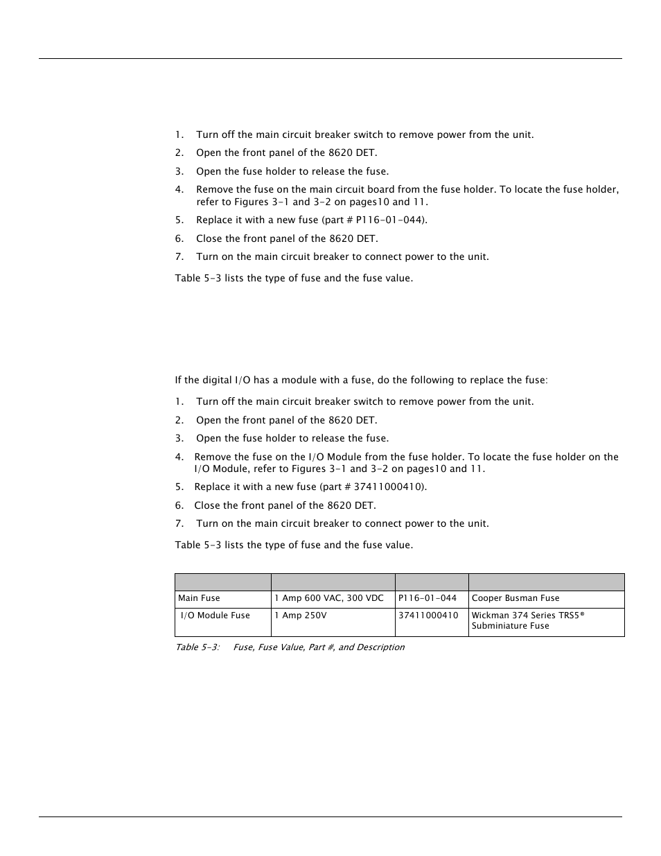 2 replacing the main circuit fuse | Varec Driver Entry Terminal 8620 User Manual | Page 30 / 40