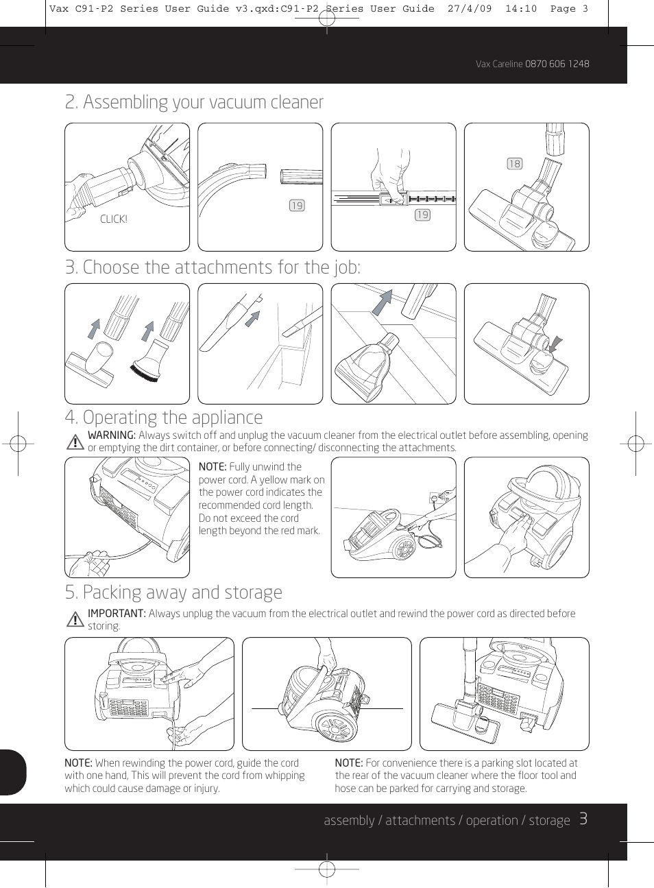 Vax C91-P2 User Manual | Page 3 / 12