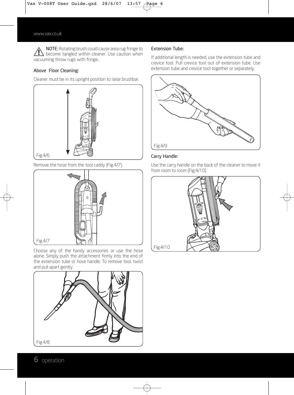 Vax V-008T User Manual | Page 6 / 16