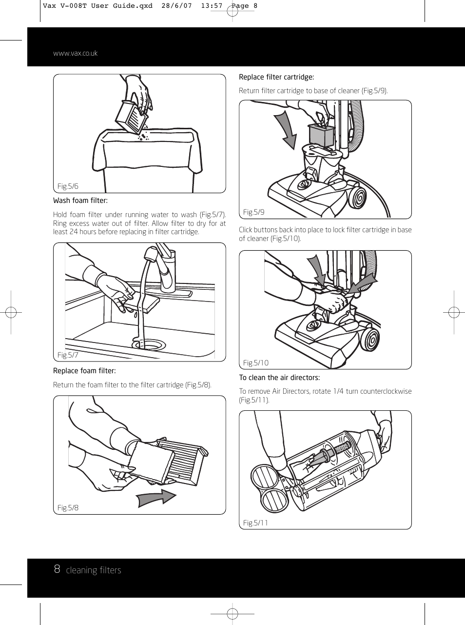 Vax V-008T User Manual | Page 8 / 16