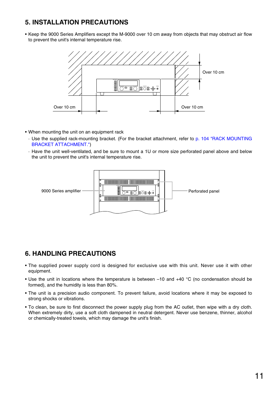 Installation precautions, Handling precautions | Vax M-9000 User Manual | Page 11 / 138