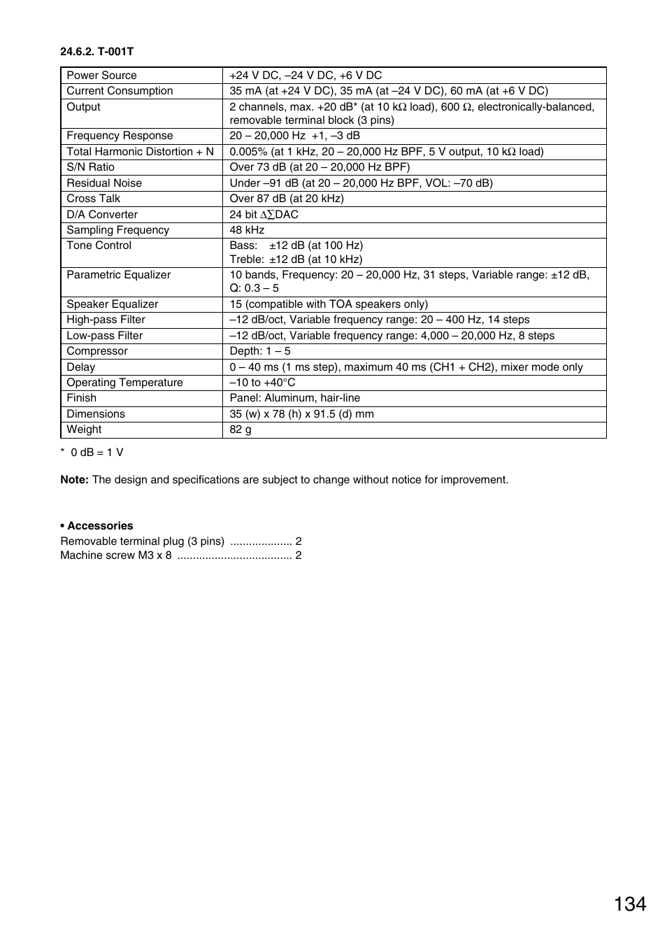 T-001t | Vax M-9000 User Manual | Page 134 / 138