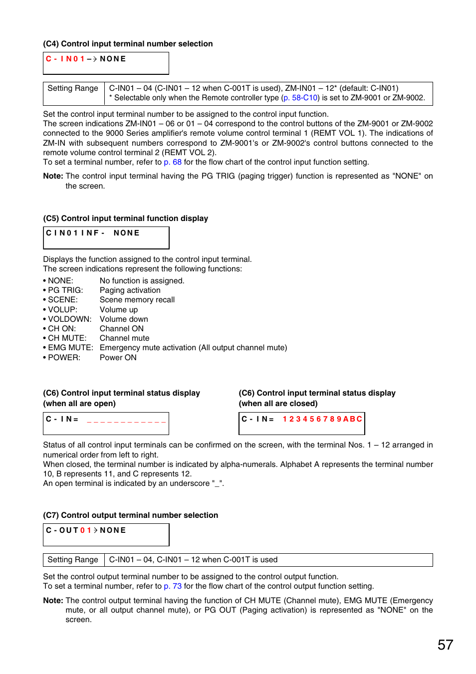 P. 57-c5), P. 57-c7), Display | P. 57-c6), P. 57-c4) | Vax M-9000 User Manual | Page 57 / 138