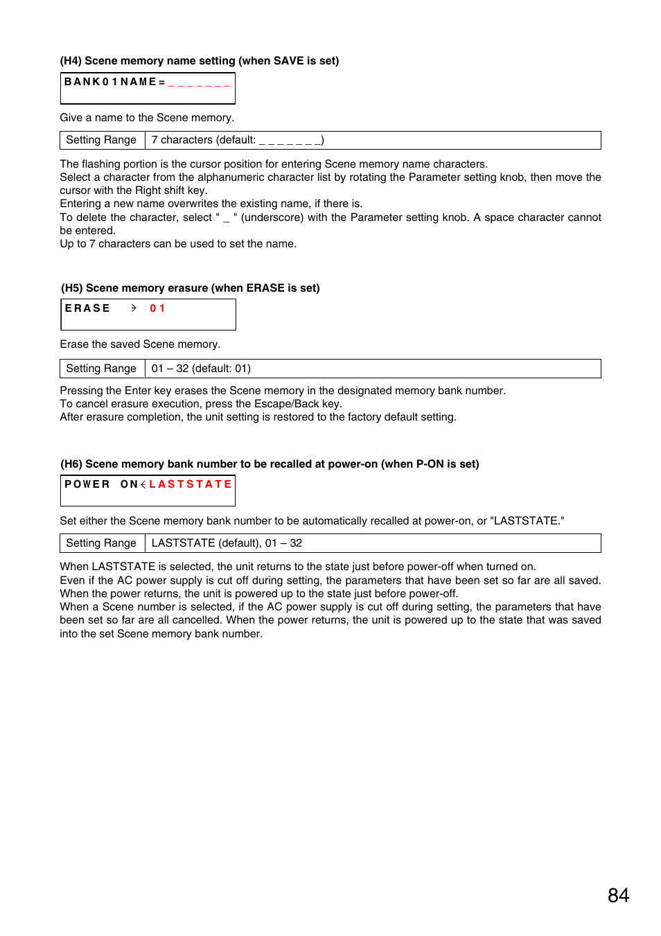 P. 84-h4), P. 84-h5), P. 84-h6) | Vax M-9000 User Manual | Page 84 / 138