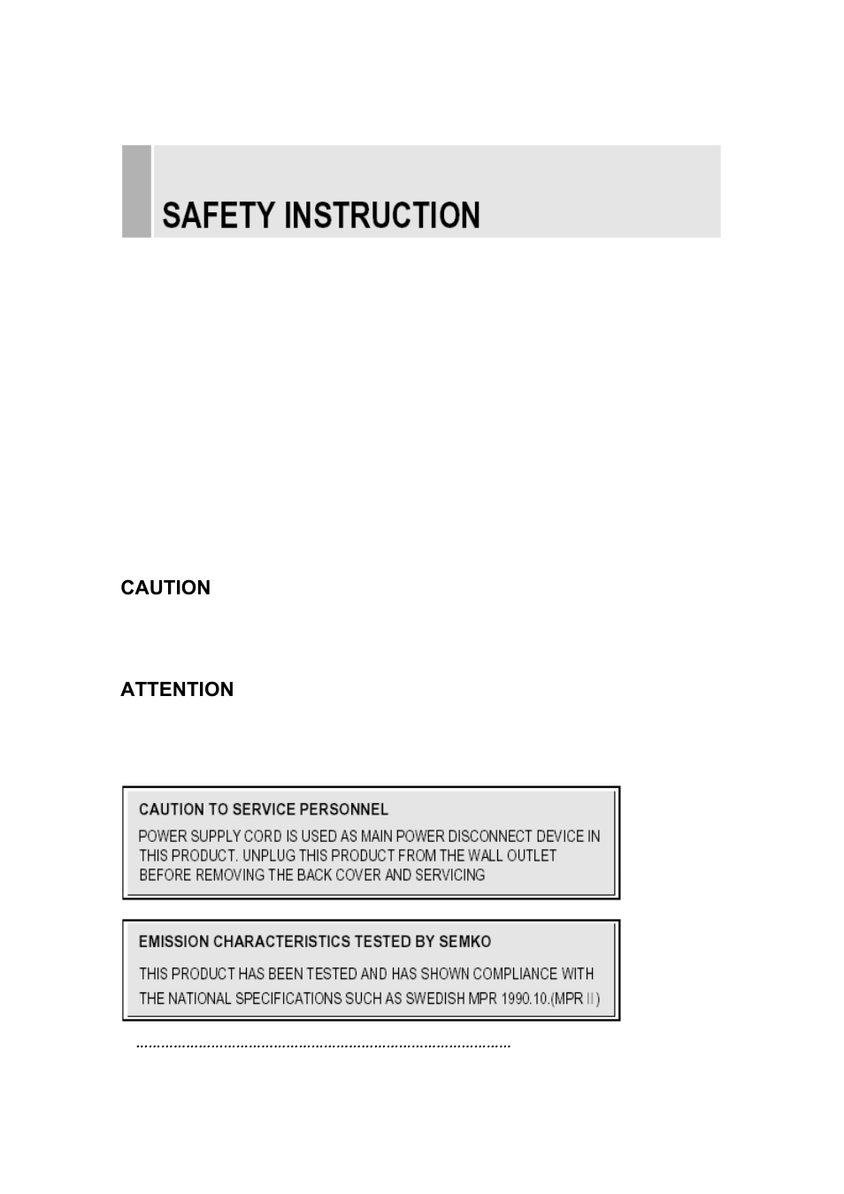 Caution k, Attention n | Vax 17RTC User Manual | Page 4 / 32