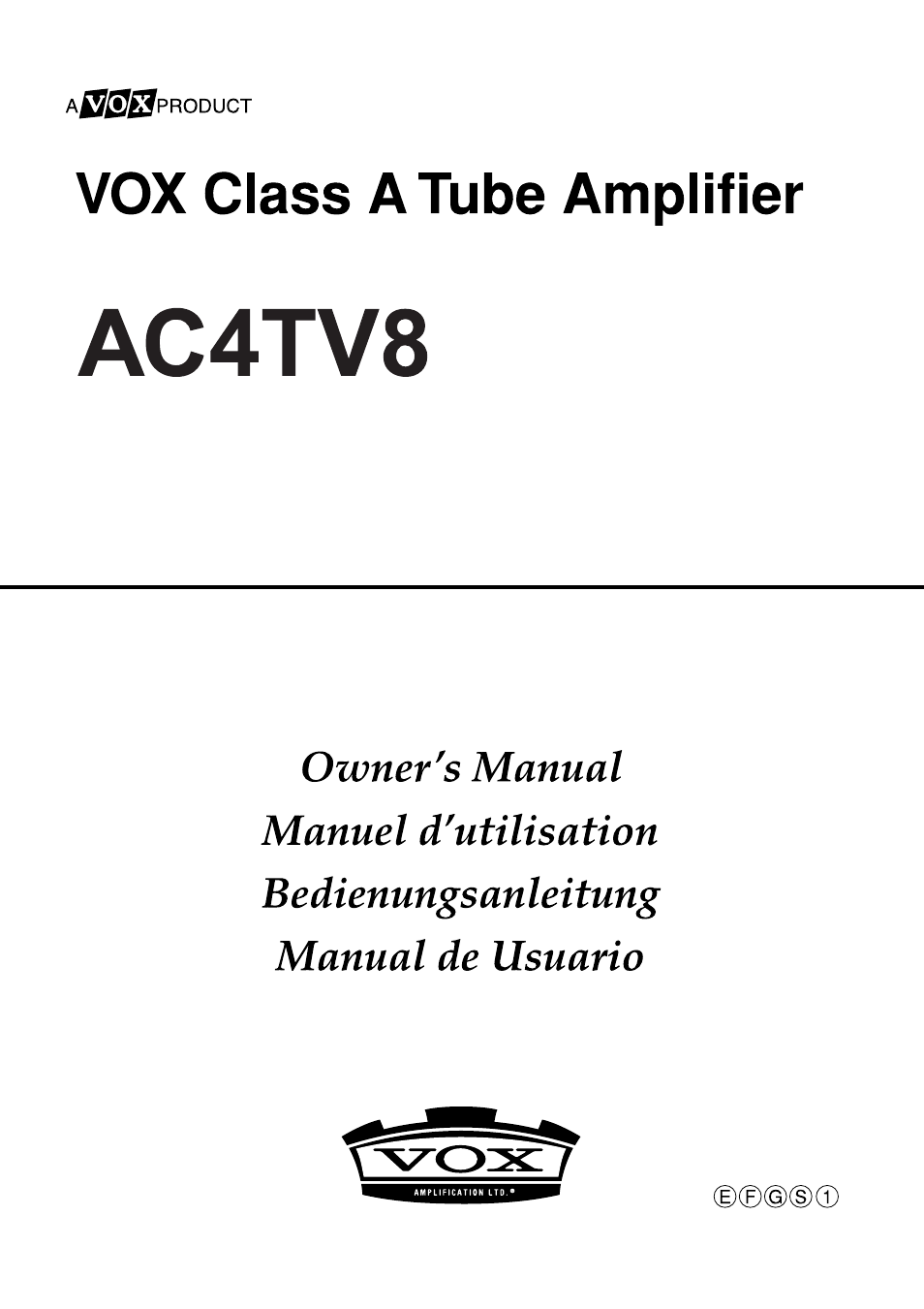 VOX Amplification USA AC4TV8 User Manual | 18 pages