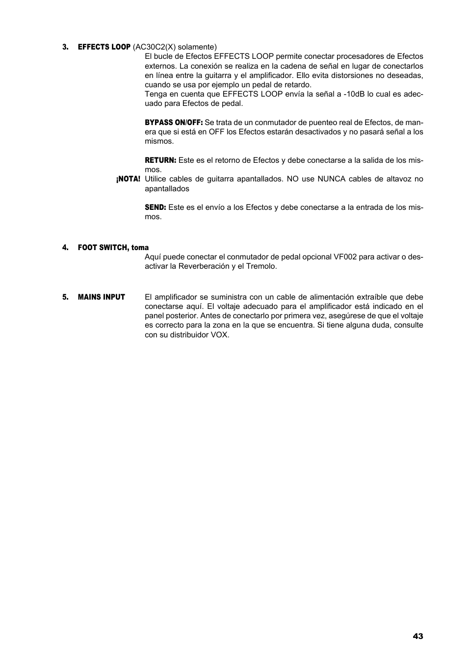 VOX Amplification USA AC15C1 User Manual | Page 43 / 46