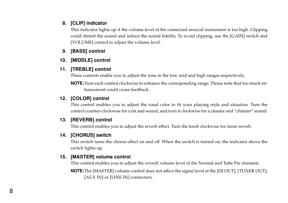 VOX Amplification USA AGA70 User Manual | Page 8 / 16