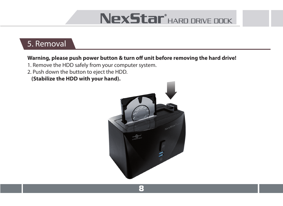 Removal | Vantec NST-D150SU-BK User Manual | Page 9 / 23
