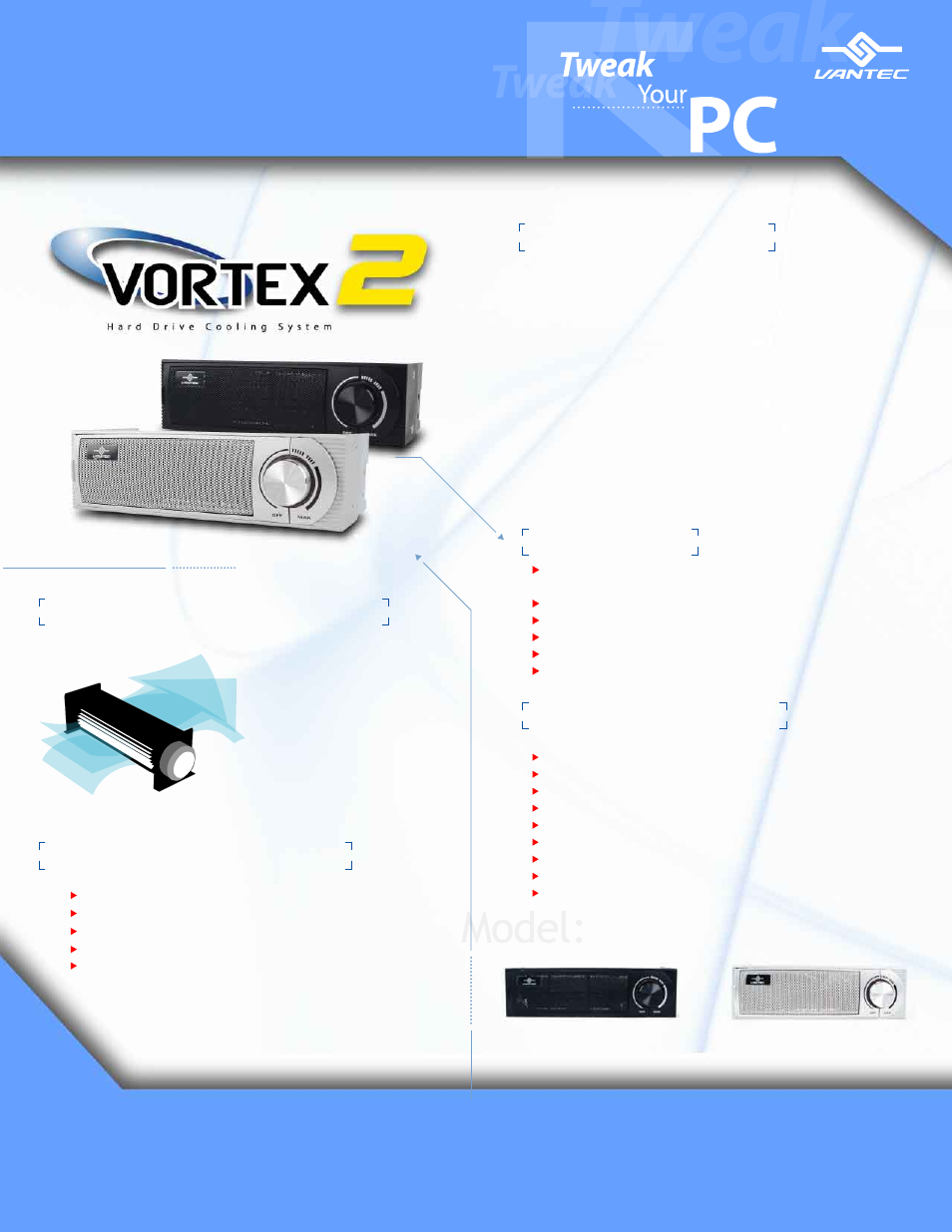 Vantec Hard Drive Cooling System Vortex 2 User Manual | 1 page