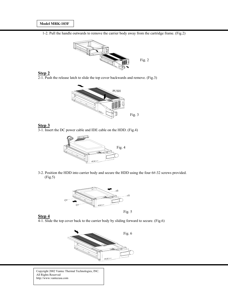 Step 2, Step 3, Step 4 | Vantec MRK-103F User Manual | Page 2 / 3