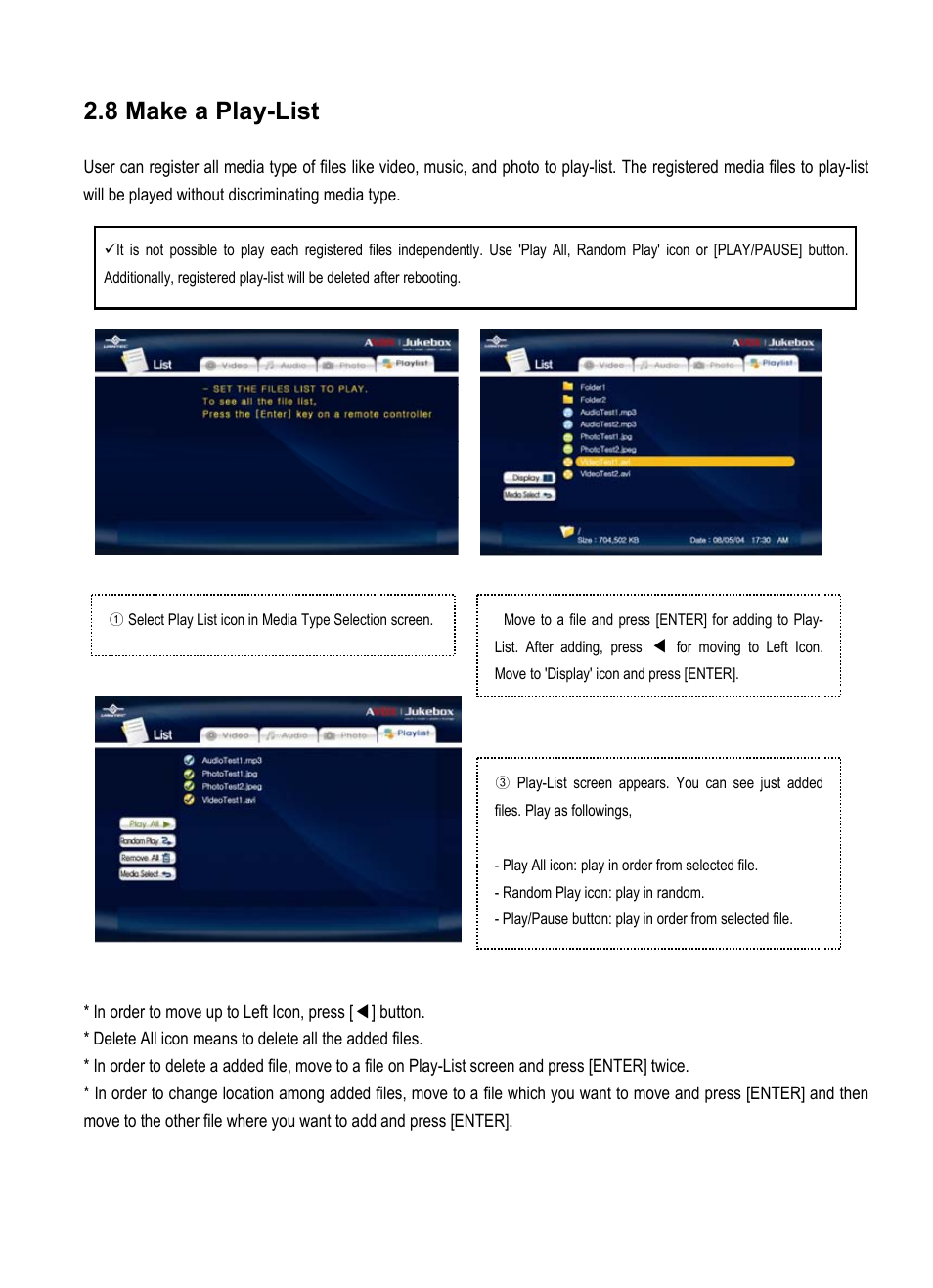 8 make a play-list | Vantec Jukebox User Manual | Page 34 / 36