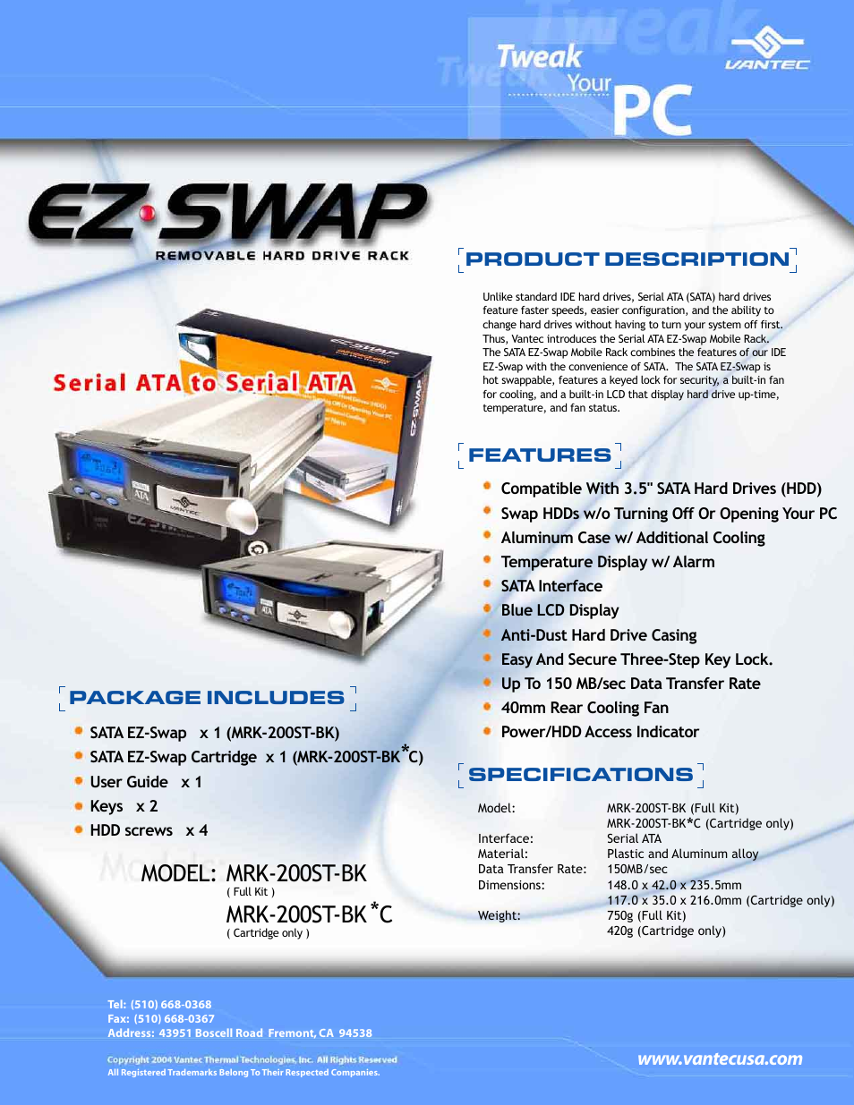 Vantec MRK200STBK User Manual | 1 page