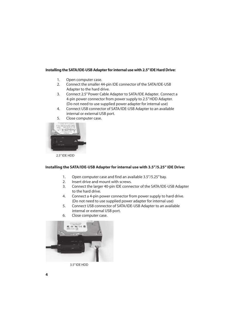 Vantec SATA/IDE to USB 2.0 Adapter None User Manual | Page 6 / 15