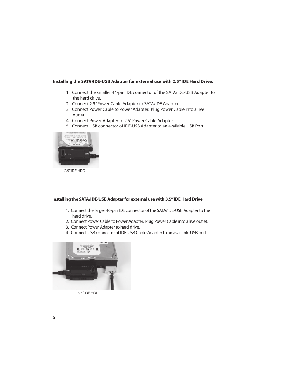 Vantec SATA/IDE to USB 2.0 Adapter None User Manual | Page 7 / 15