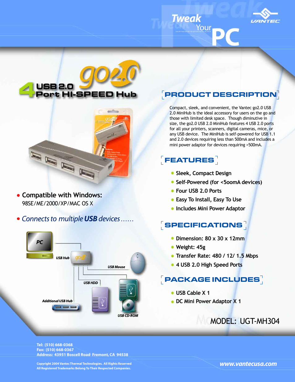 Vantec UGT-MH304 User Manual | 1 page