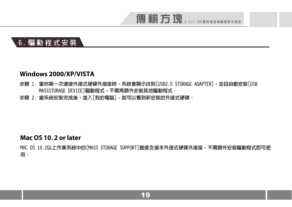 傳 輸 方 塊 | Vantec NST-D100FBSU User Manual | Page 20 / 21
