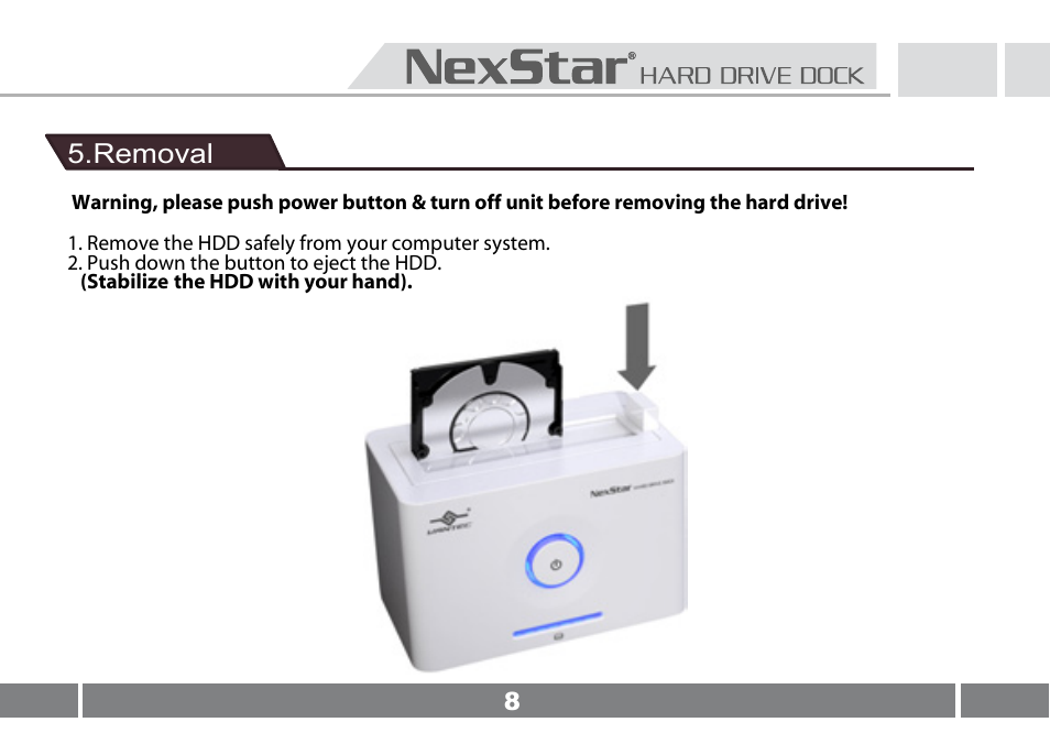 Removal | Vantec NST-D100FBSU User Manual | Page 9 / 21