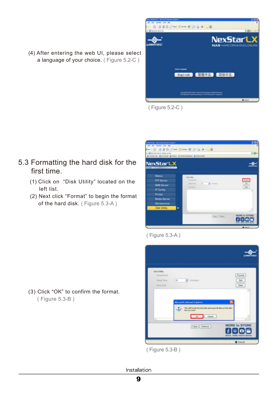 3 formatting the hard disk for the first time | Vantec LX ULTRA User Manual | Page 11 / 33