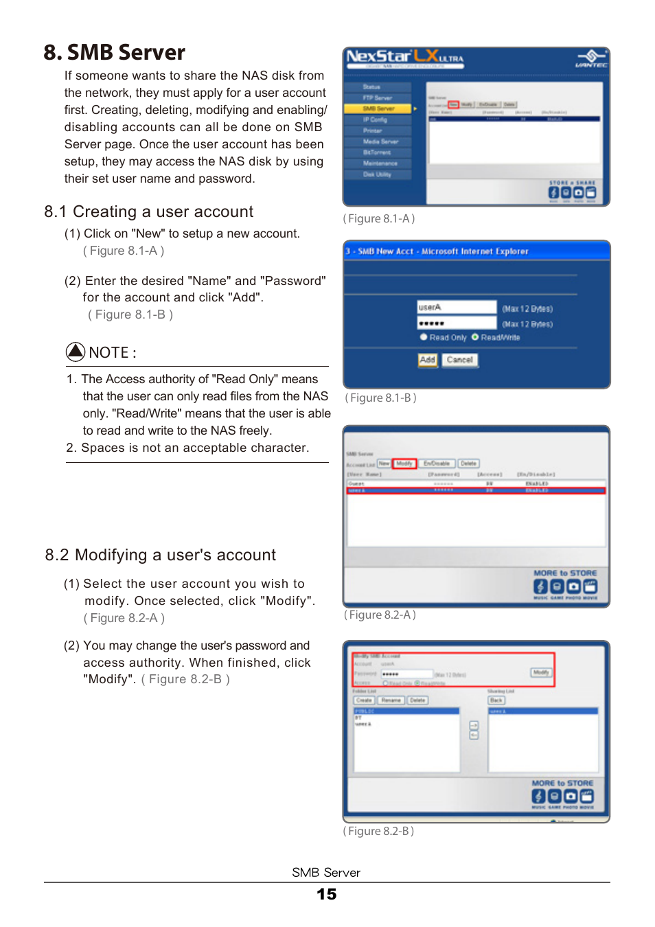 Smb server | Vantec LX ULTRA User Manual | Page 17 / 33