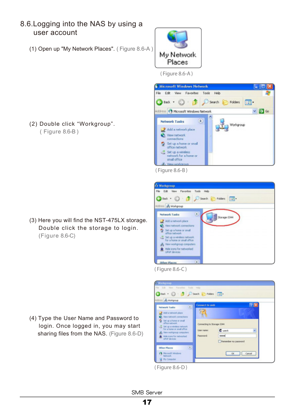 Logging into the nas by using a user account | Vantec LX ULTRA User Manual | Page 19 / 33