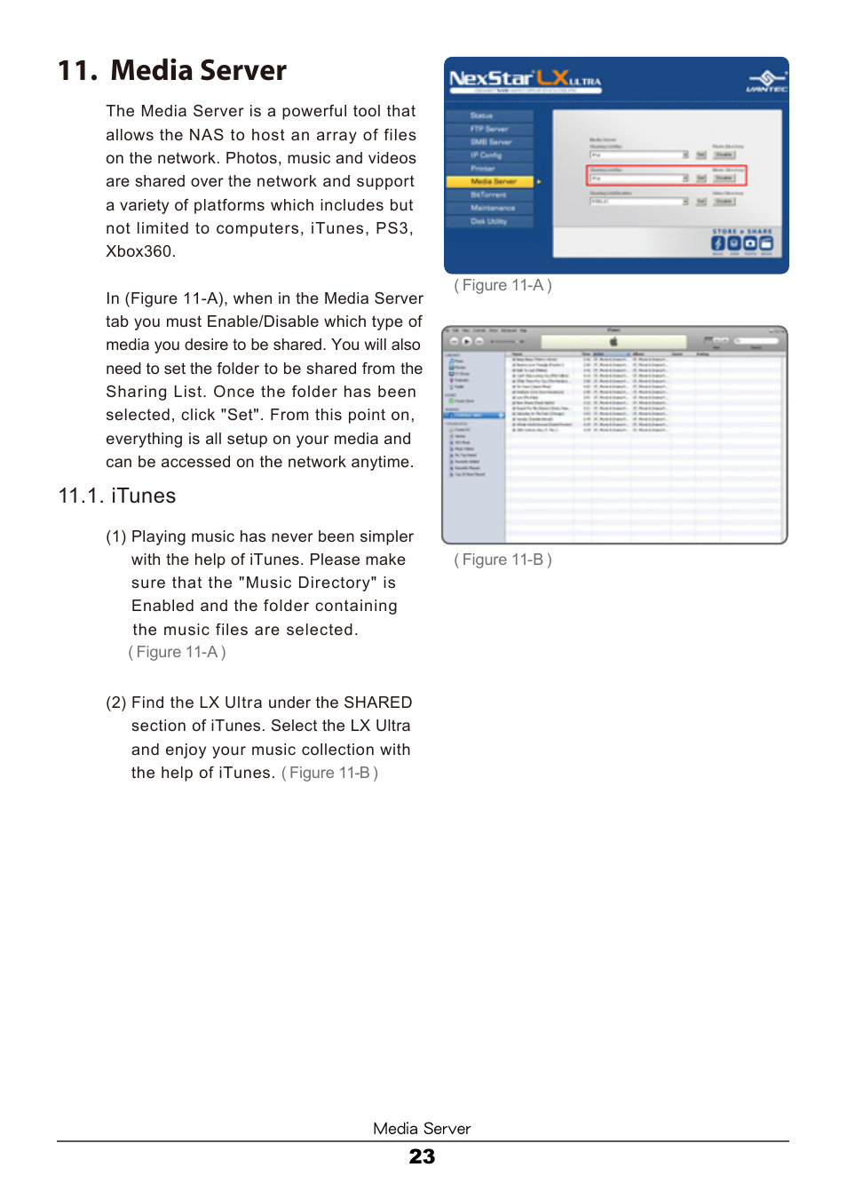 Media server | Vantec LX ULTRA User Manual | Page 25 / 33