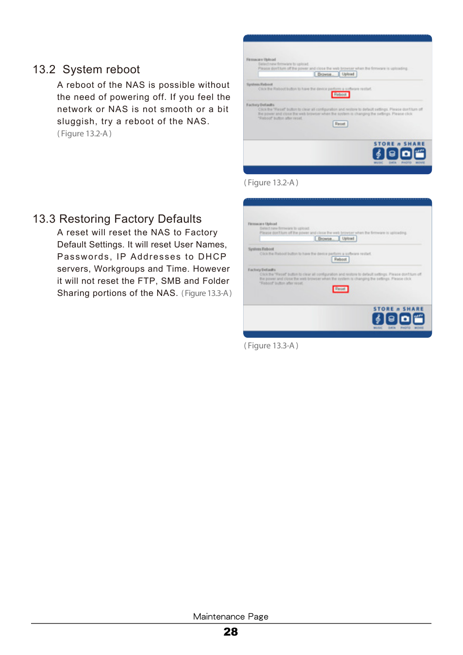 2 system reboot, 3 restoring factory defaults | Vantec LX ULTRA User Manual | Page 30 / 33