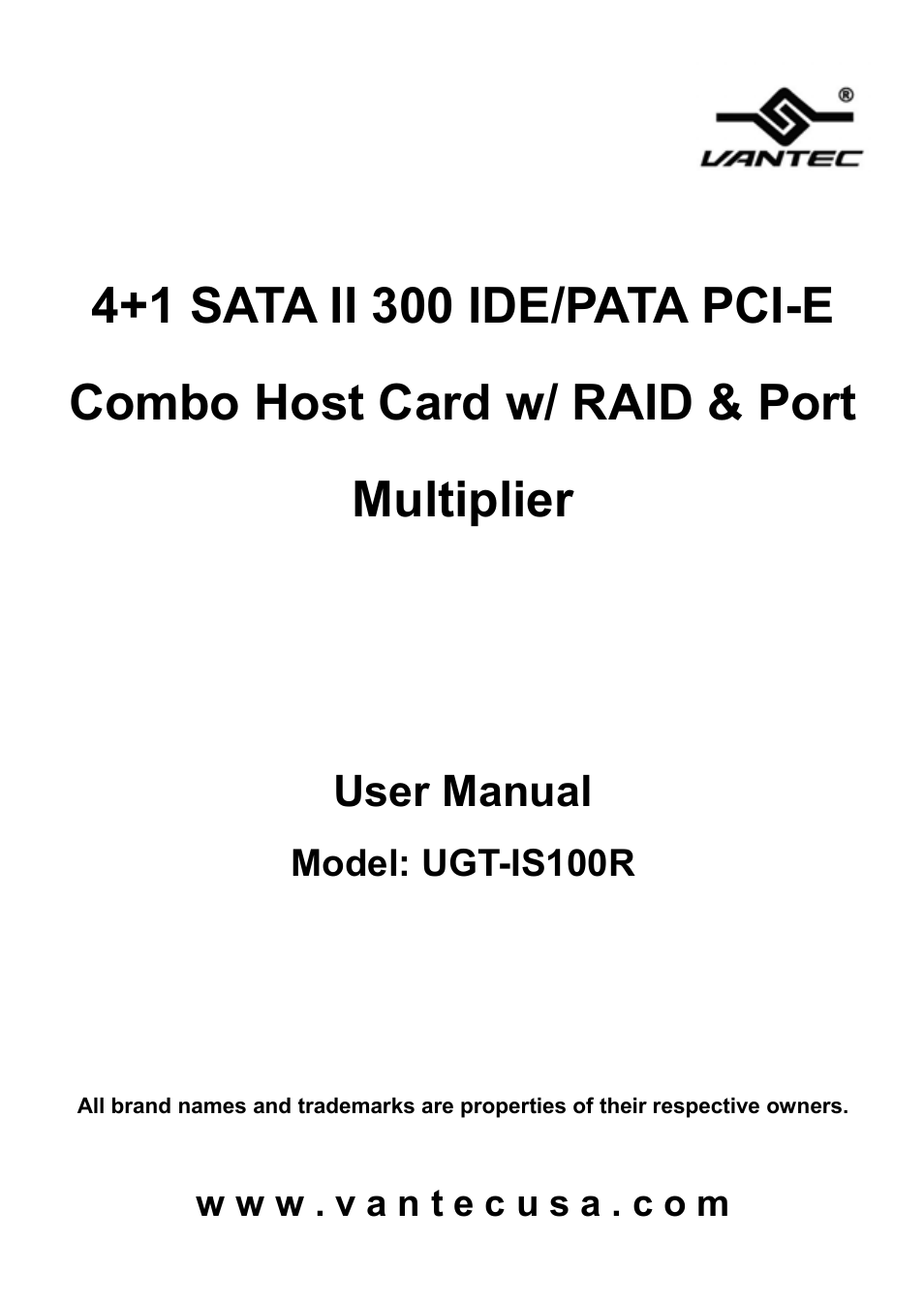 Vantec UGT-IS100R User Manual | 22 pages