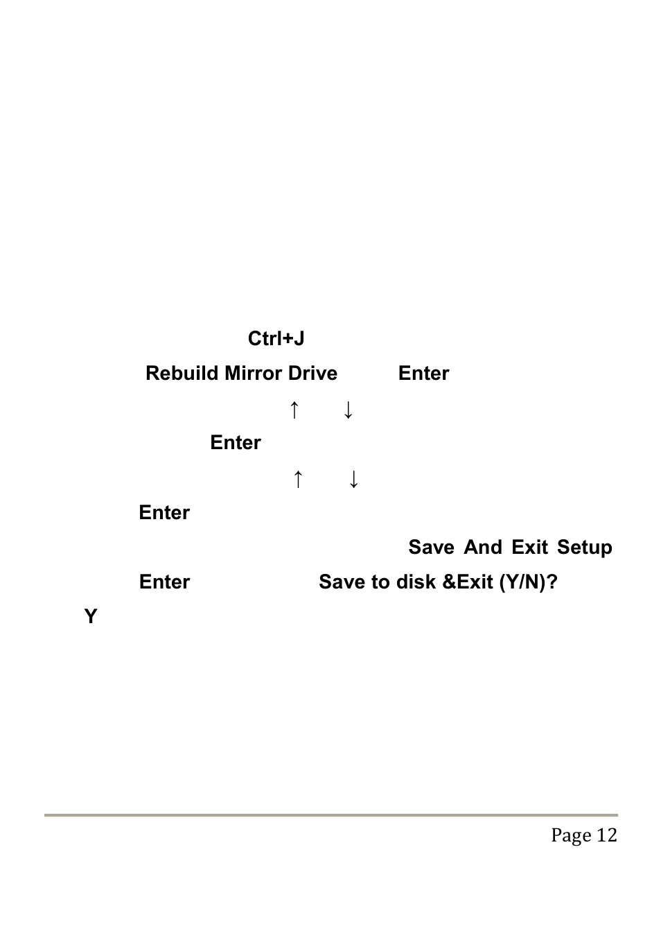 Rebuild mirror drive, Bios configuration | Vantec UGT-IS100R User Manual | Page 12 / 22