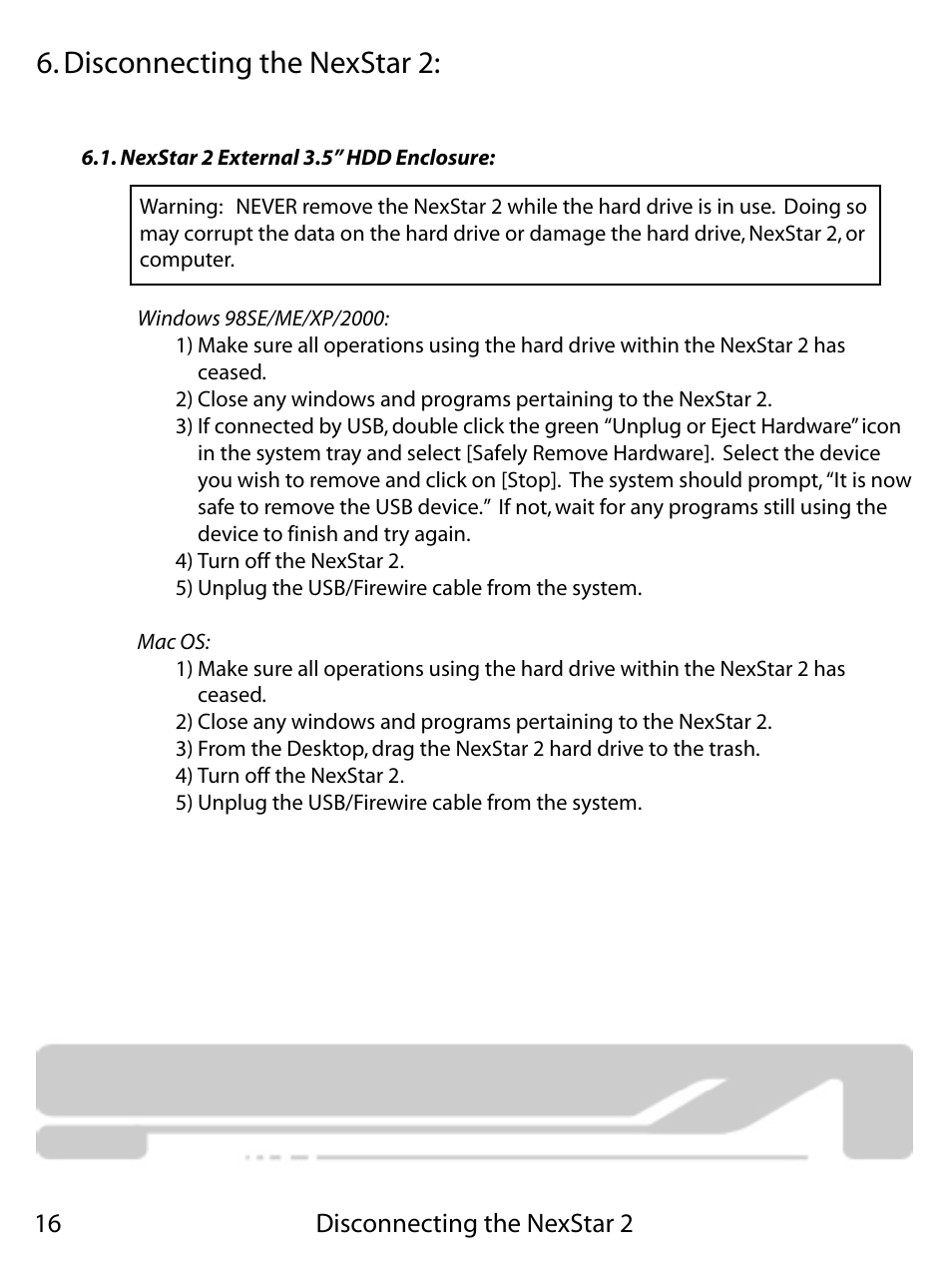 Disconnecting the nexstar 2 | Vantec NEXSTAR 2 NST-355U2 User Manual | Page 18 / 25