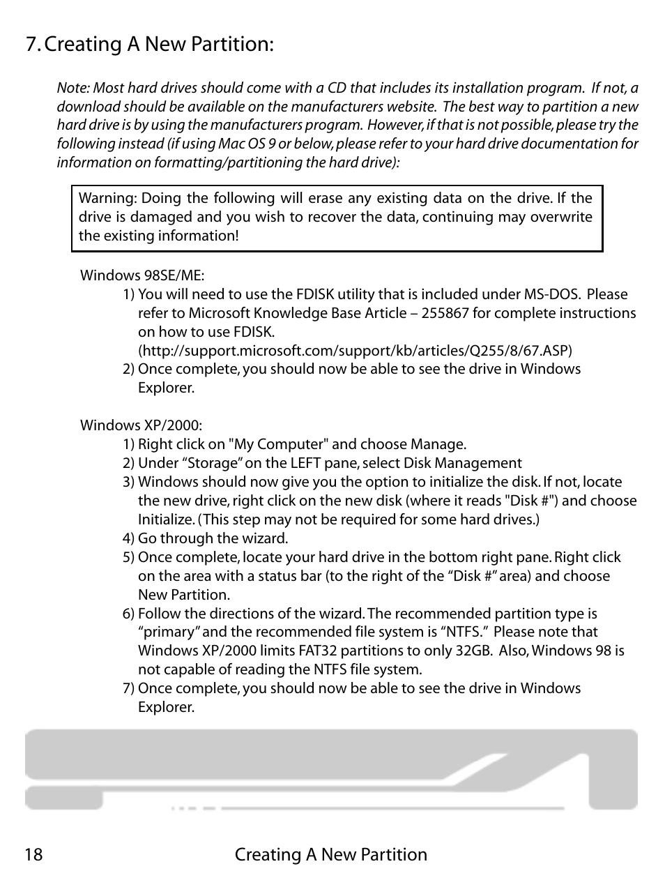 Creating a new partition | Vantec NEXSTAR 2 NST-355U2 User Manual | Page 20 / 25