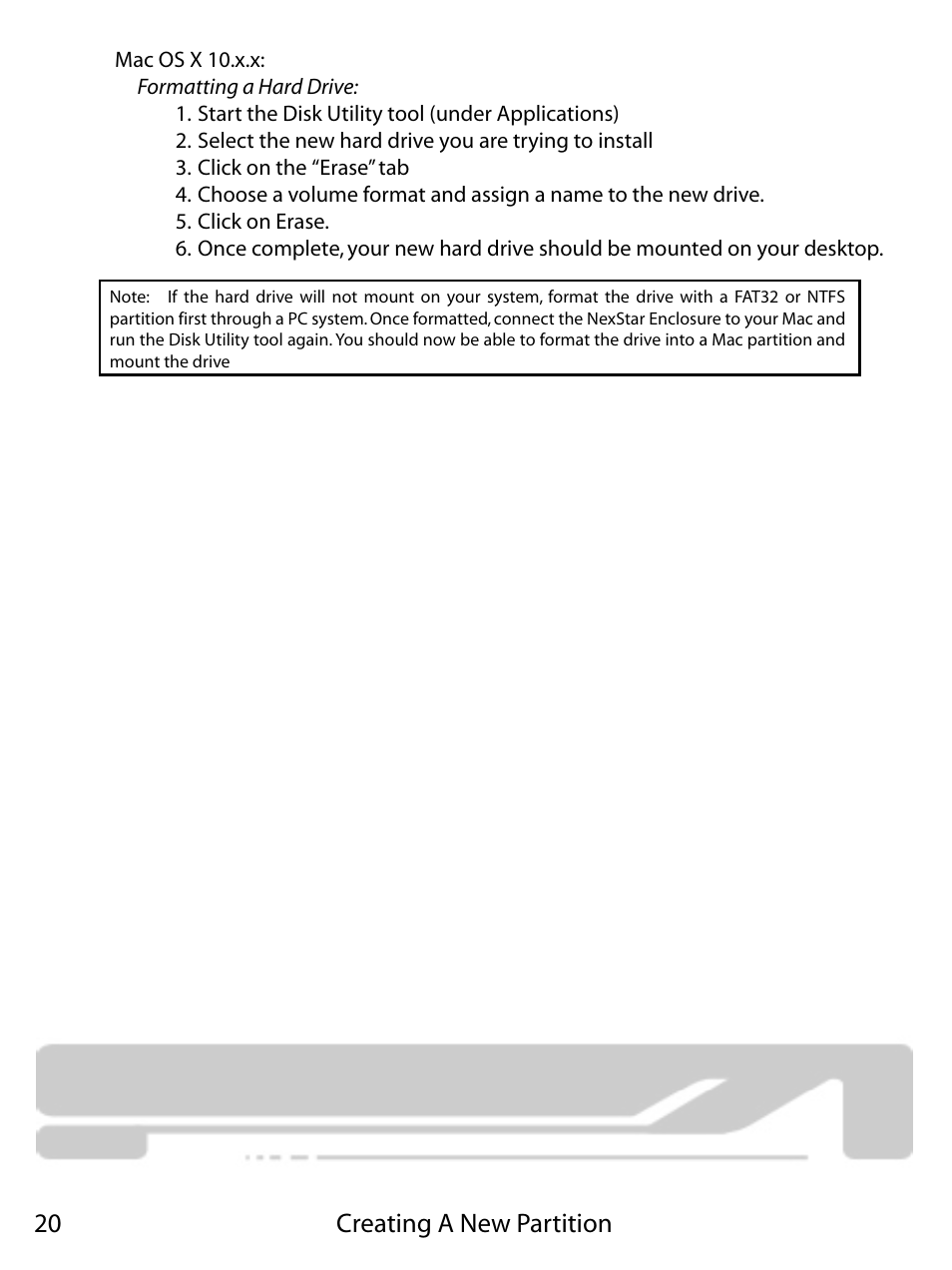 Creating a new partition 20 | Vantec NEXSTAR 2 NST-355U2 User Manual | Page 22 / 25